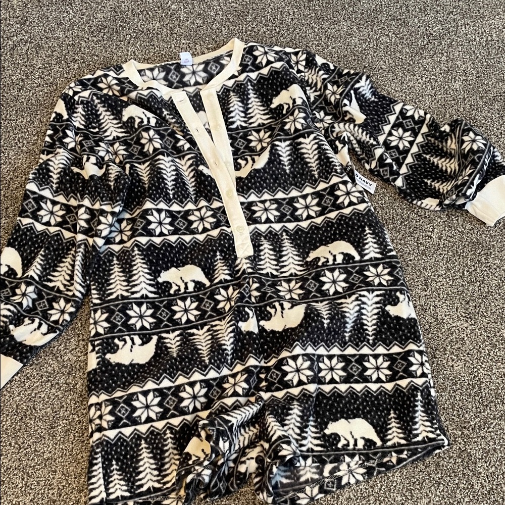 Old Navy Gray and White Snowflake Onesie